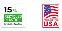 RecyClass and Finished in the USA badges